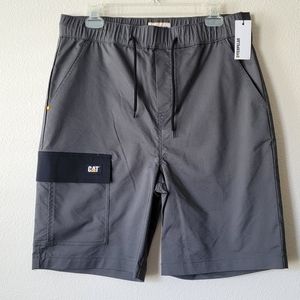 Caterpillar Tie Waist Stretch Ripstop Cargo Shorts Dark Shadow NWT #4080074